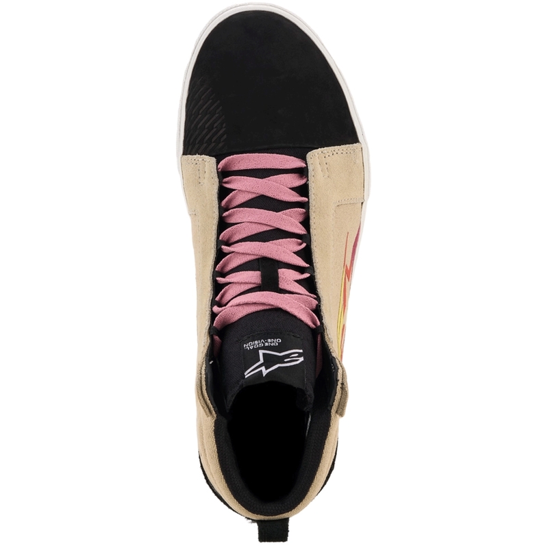 Botas de moto Alpinestars Ride-63 de lona color crema-negro-blanco