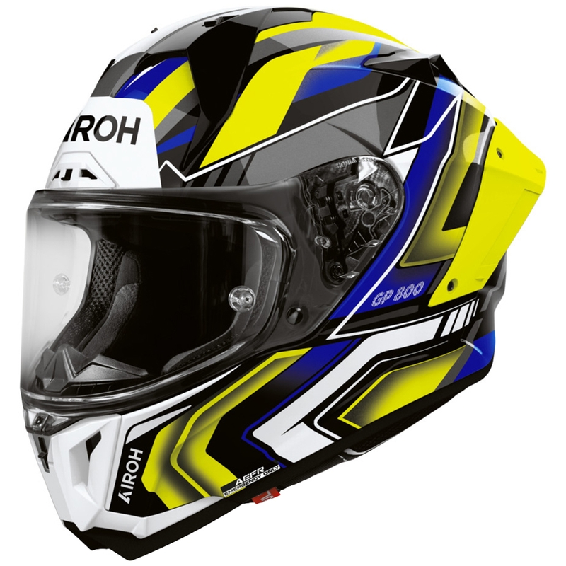 Casco integral de moto Airoh GP 800 Volt, color amarillo mate.