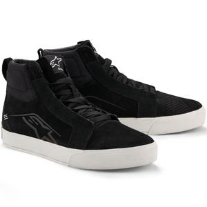 Botas de moto Alpinestars Ride-63 de cuero negro-blanco