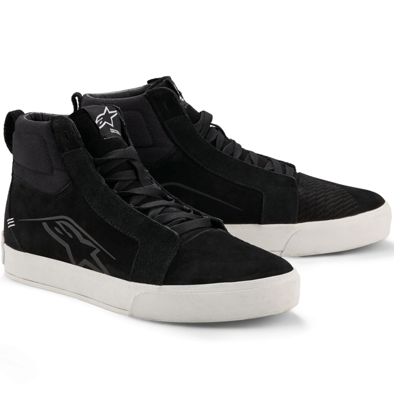 Botas de moto Alpinestars Ride-63 de cuero negro-blanco