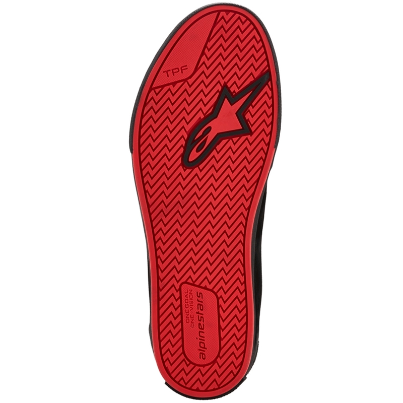 Botas de moto Alpinestars Ride-63 de cuero negro-rojo