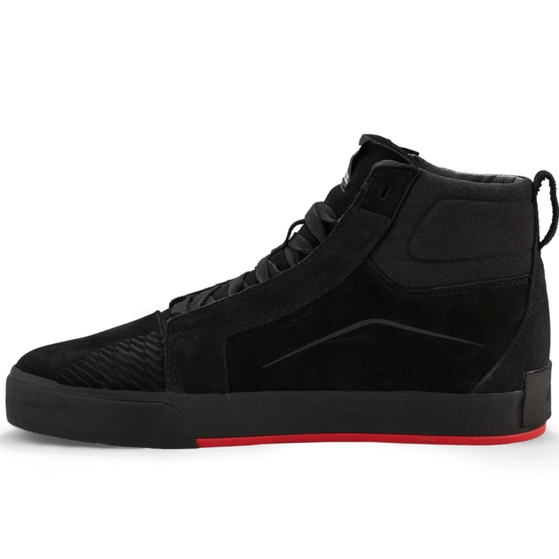 Botas de moto Alpinestars Ride-63 de cuero negro-rojo