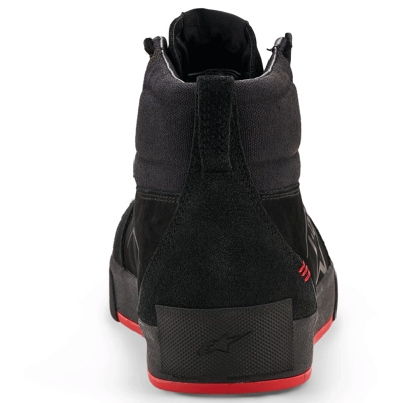 Botas de moto Alpinestars Ride-63 de cuero negro-rojo