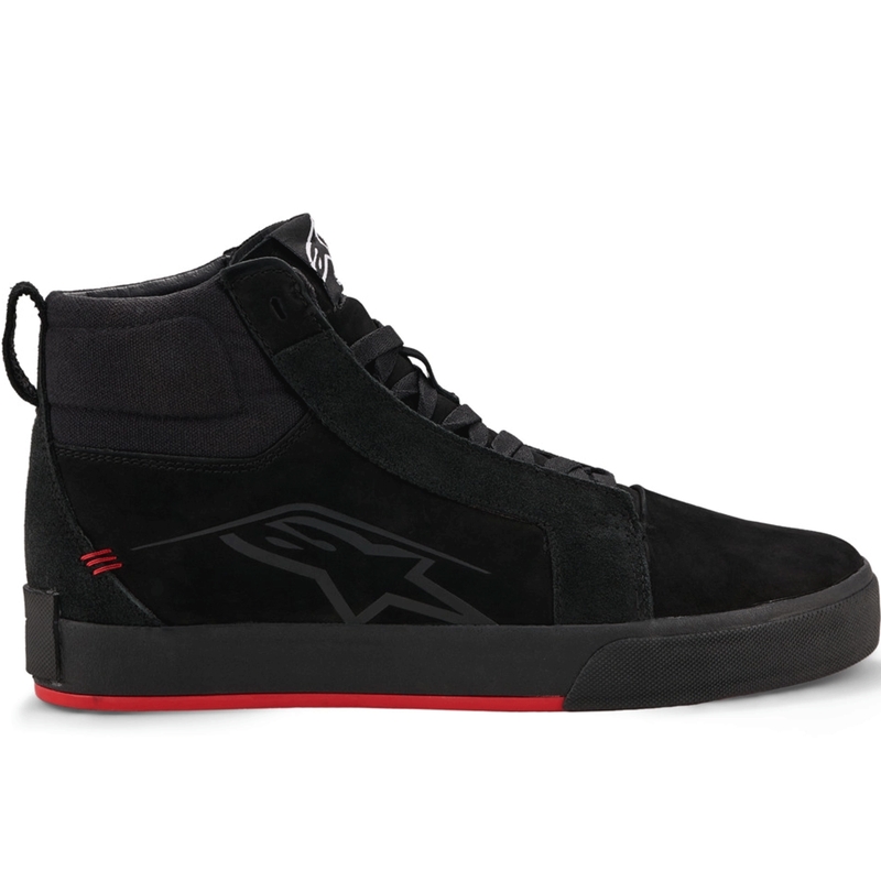 Botas de moto Alpinestars Ride-63 de cuero negro-rojo