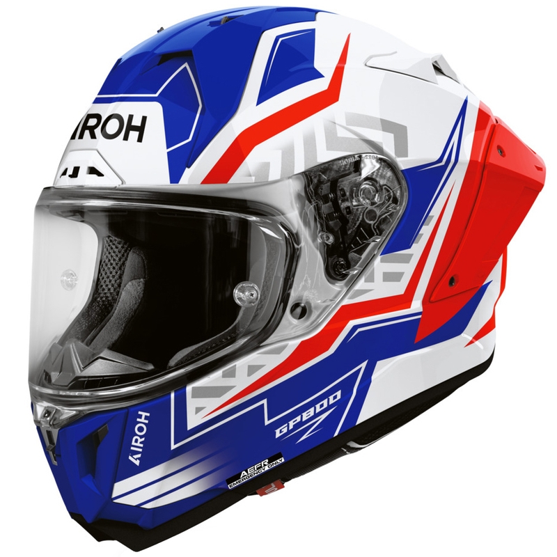 Casco integral de moto Airoh GP 800 Victory azul-rojo