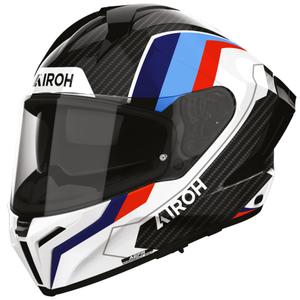 Casco integral de moto Airoh Matryx Carbon Rank negro-blanco-azul