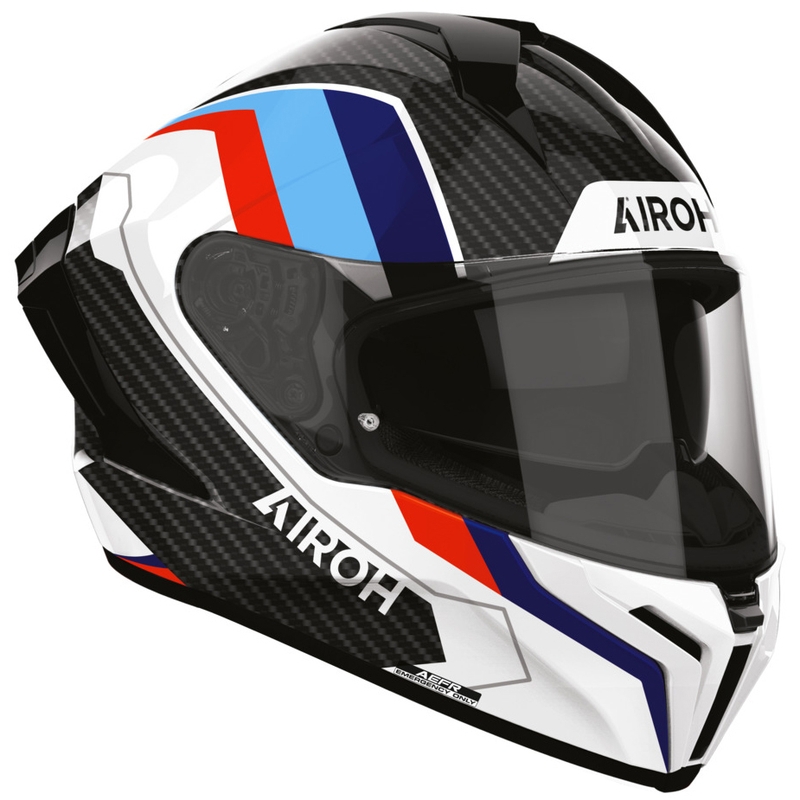 Casco integral de moto Airoh Matryx Carbon Rank negro-blanco-azul
