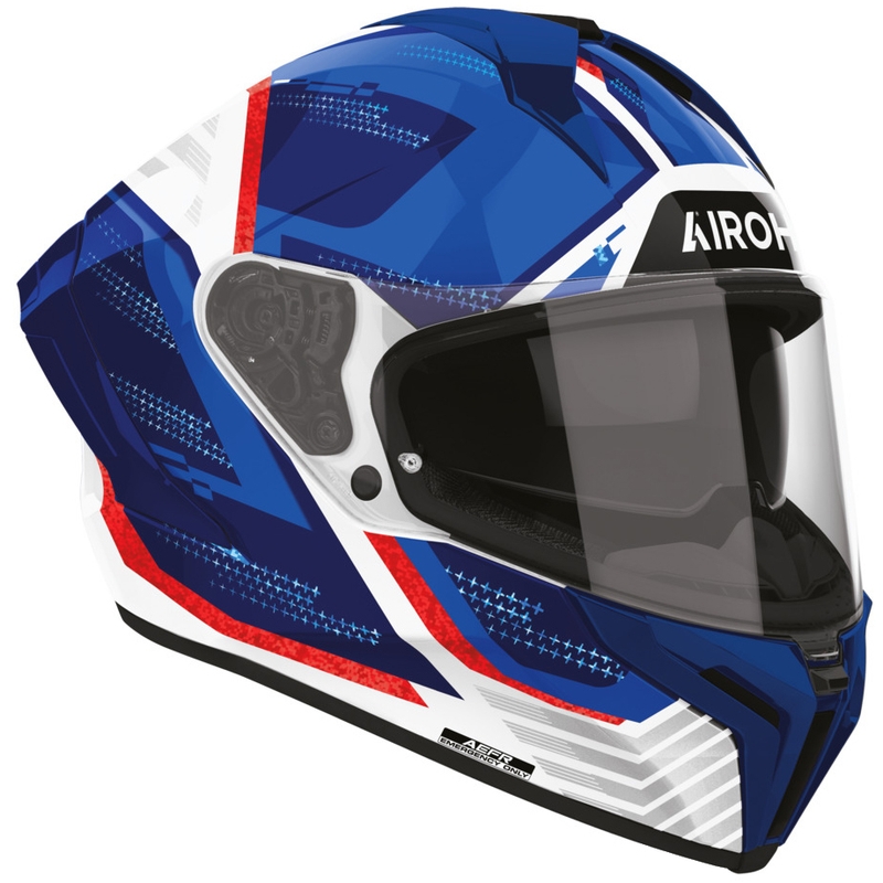 Casco integral de motocicleta Airoh Matryx Starburst azul-rojo