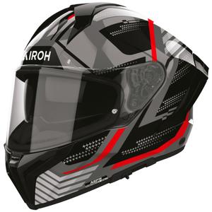 Casco integral de moto Airoh Matryx Starburst negro-rojo