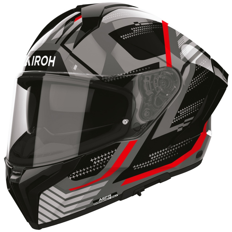 Casco integral de moto Airoh Matryx Starburst negro-rojo