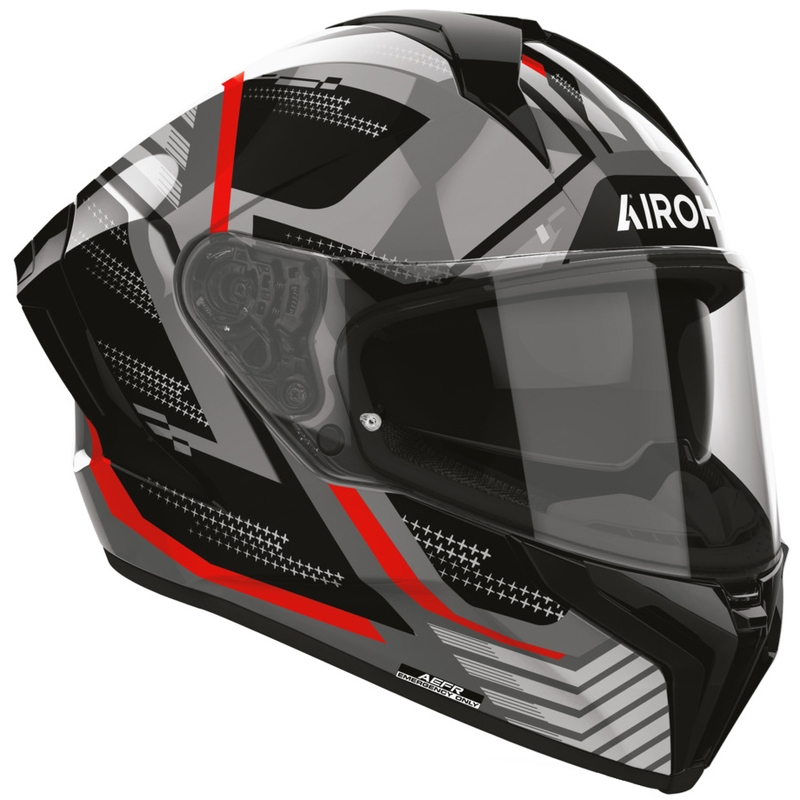Casco integral de moto Airoh Matryx Starburst negro-rojo