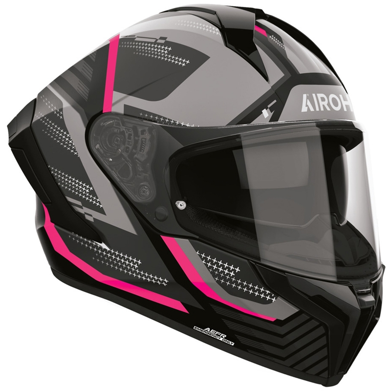 Casco integral para motocicleta Airoh Matryx Starburst, color rosa mate.