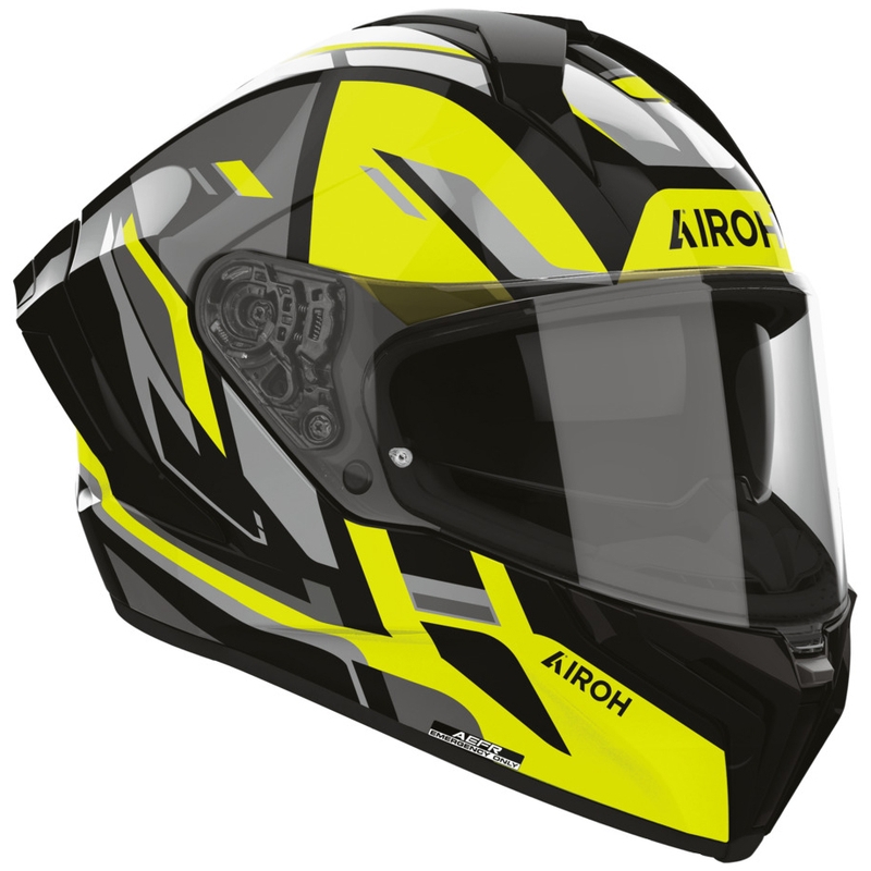 Casco integral de motocicleta Airoh Matryx Sentry amarillo