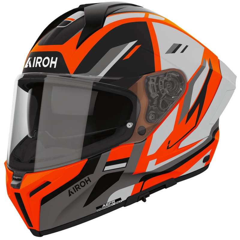 Casco integral de moto Airoh Matryx Sentry naranja