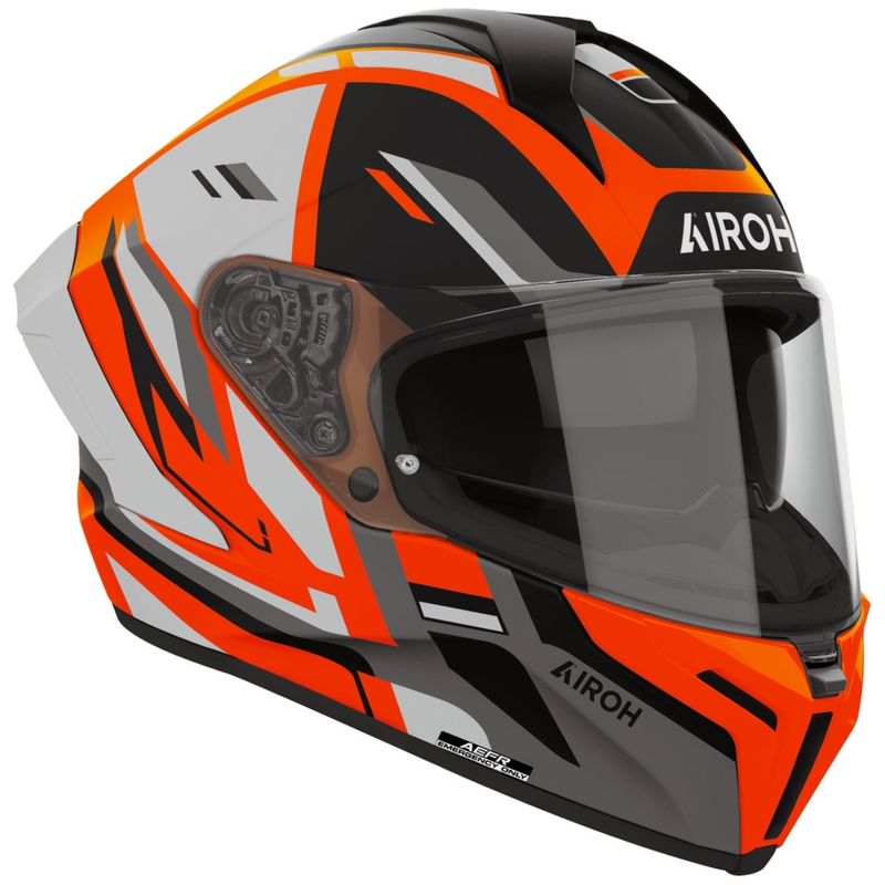 Casco integral de moto Airoh Matryx Sentry naranja