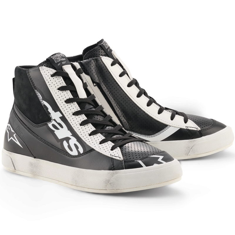 Botas de moto Alpinestars Stated Flair en blanco y negro