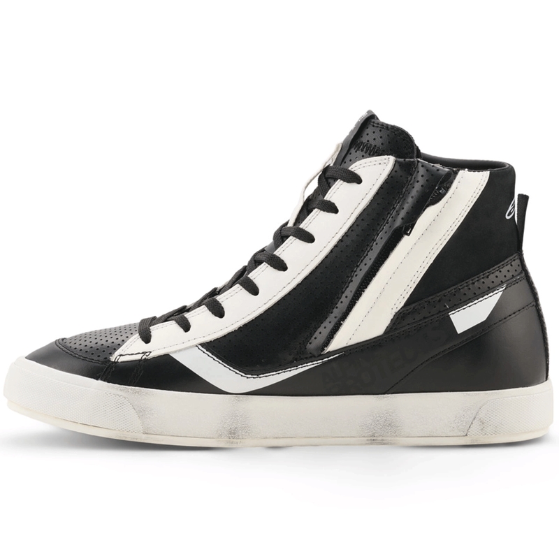 Botas de moto Alpinestars Stated Flair en blanco y negro