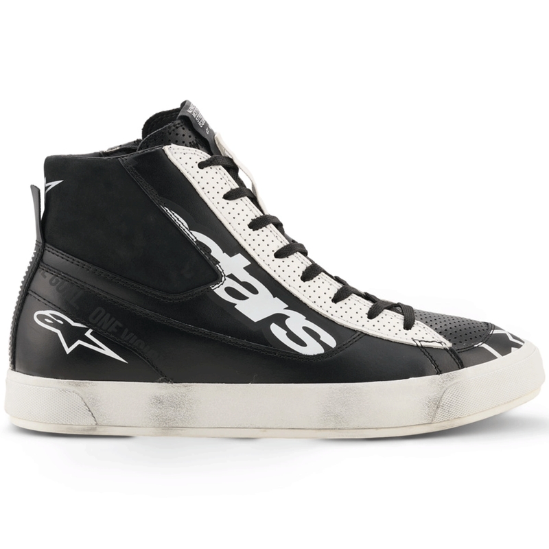 Botas de moto Alpinestars Stated Flair en blanco y negro