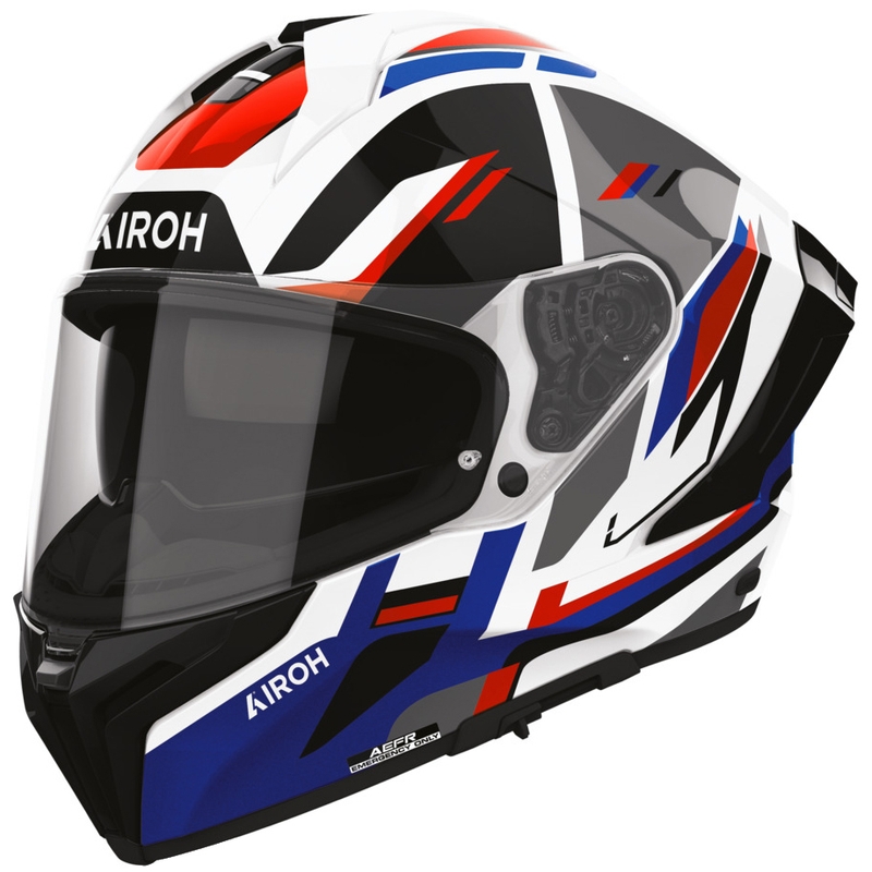 Casco integral de motocicleta Airoh Matryx Sentry rojo-azul