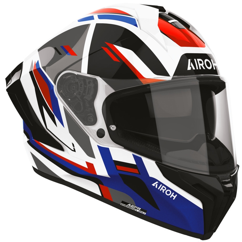 Casco integral de motocicleta Airoh Matryx Sentry rojo-azul