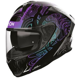 Casco integral de motocicleta Airoh Spark 2 Silk negro-morado