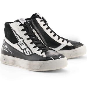 Botas de moto Alpinestars Stella Stated Flair para mujer, color negro y blanco.