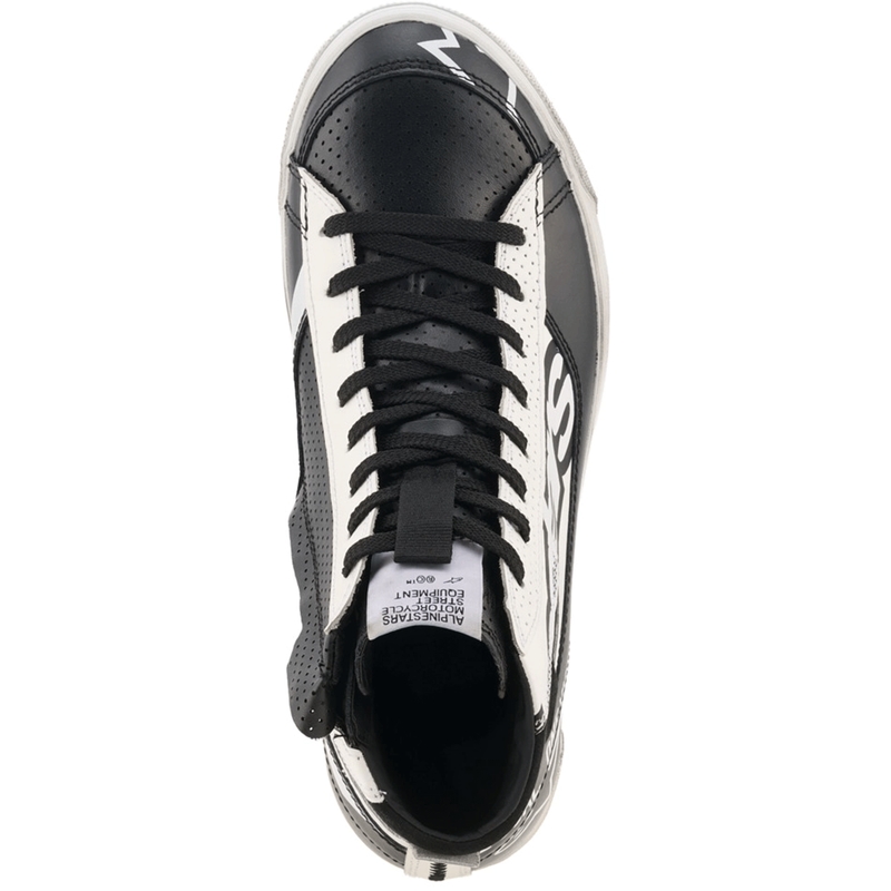 Botas de moto Alpinestars Stella Stated Flair para mujer, color negro y blanco.