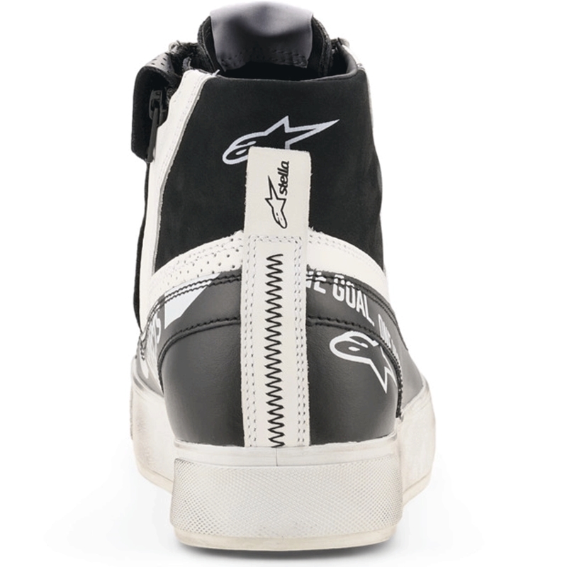 Botas de moto Alpinestars Stella Stated Flair para mujer, color negro y blanco.