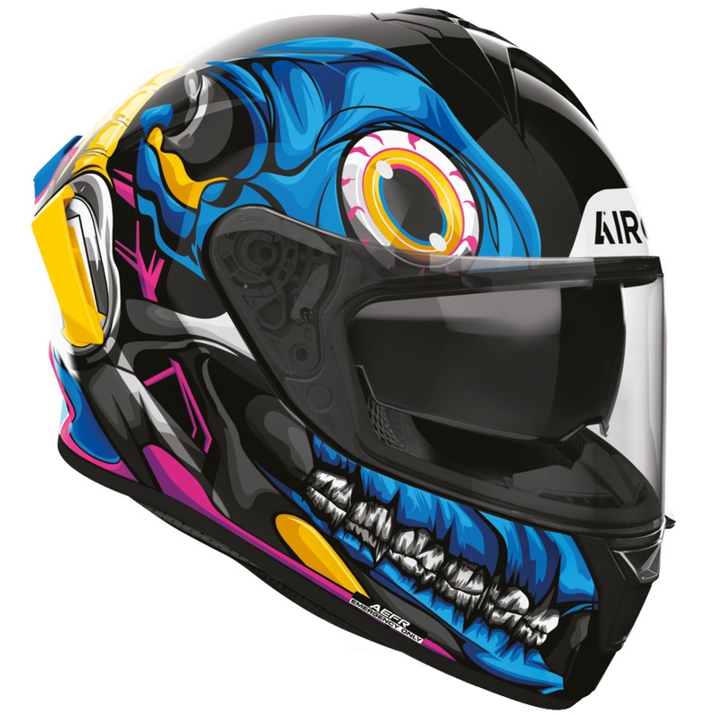 Casco integral de moto Airoh Spark 2 Stranger negro-azul-amarillo