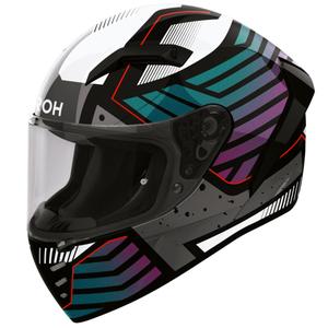 Casco integral de motocicleta Airoh Connor Flex blanco-gris-azul-morado