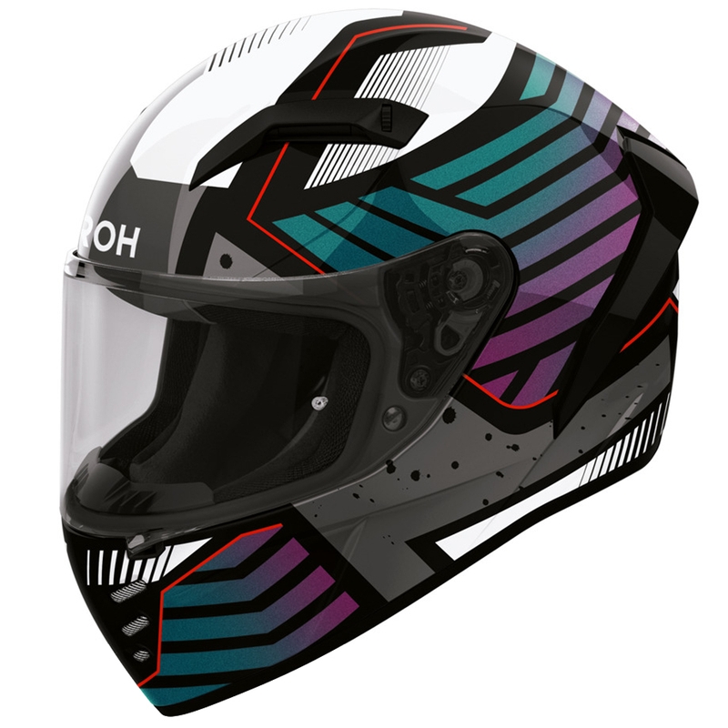Casco integral de motocicleta Airoh Connor Flex blanco-gris-azul-morado