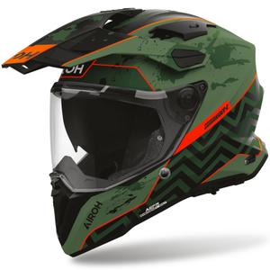 Casco de moto Enduro Airoh Commander 2 Plug negro mate-verde-rojo