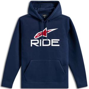 Sudadera con capucha Alpinestars Ride 3 azul-blanco-rojo