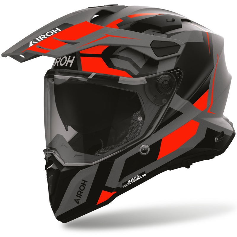Casco de moto Enduro Airoh Commander 2 Polar rojo flúor mate
