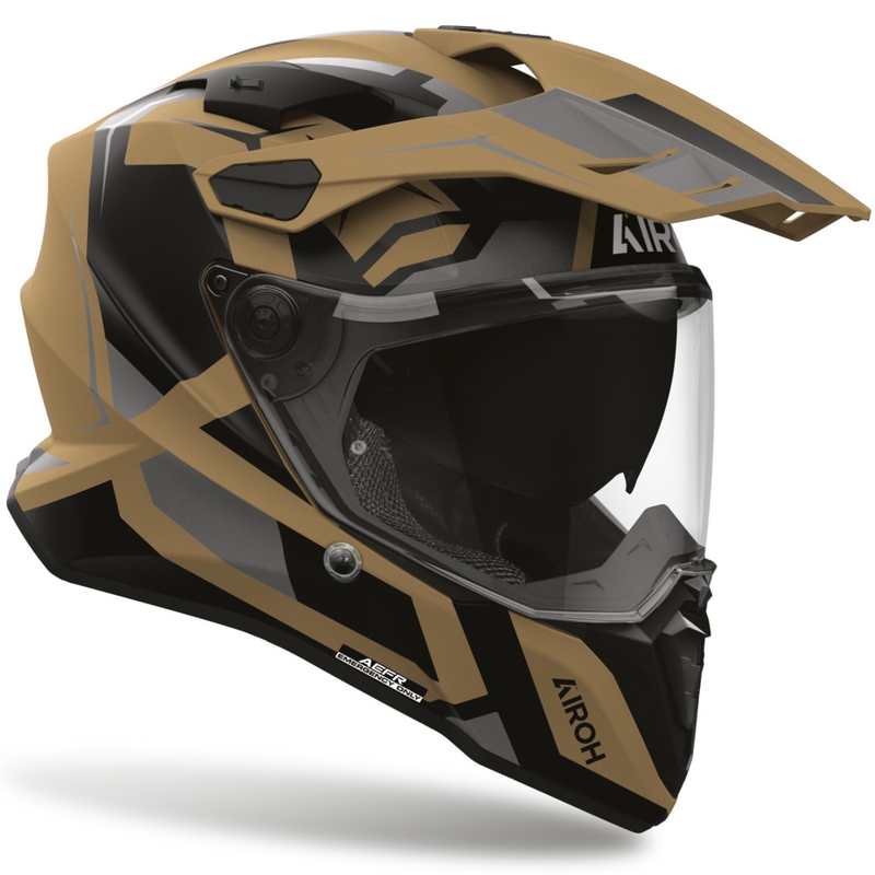 Casco de moto Airoh Commander 2 Polar Enduro color arena mate