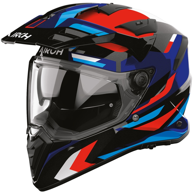Casco de moto Enduro Airoh BADX-X Glitch azul-rojo