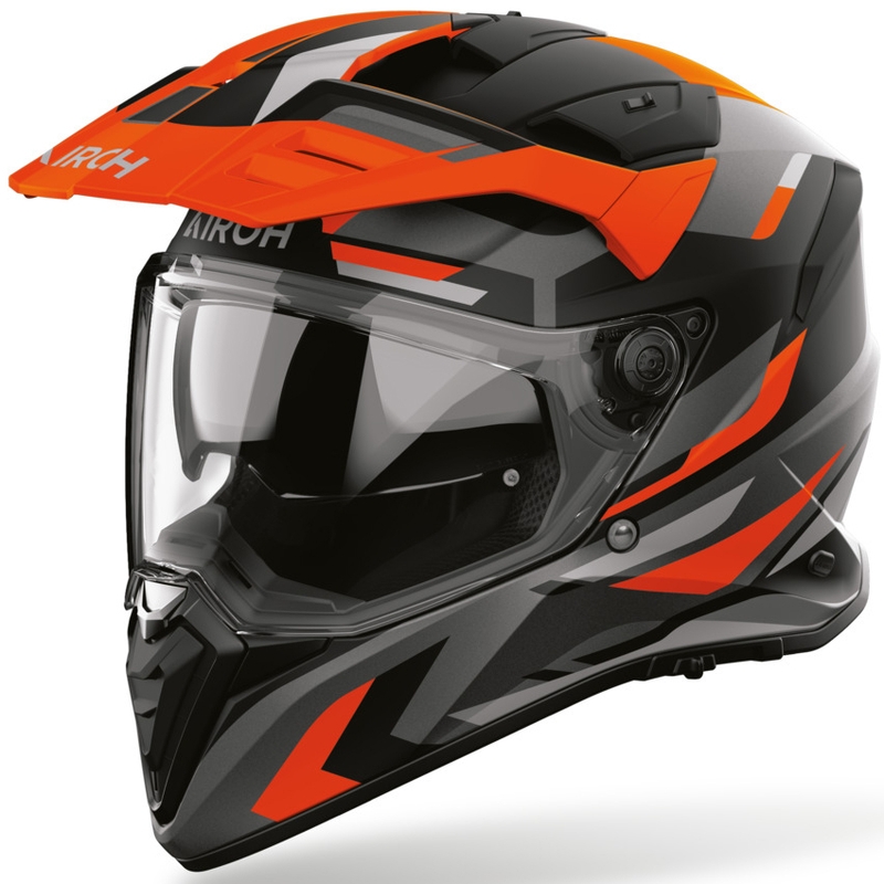 Casco de moto Enduro Airoh BADX-X Glitch naranja mate