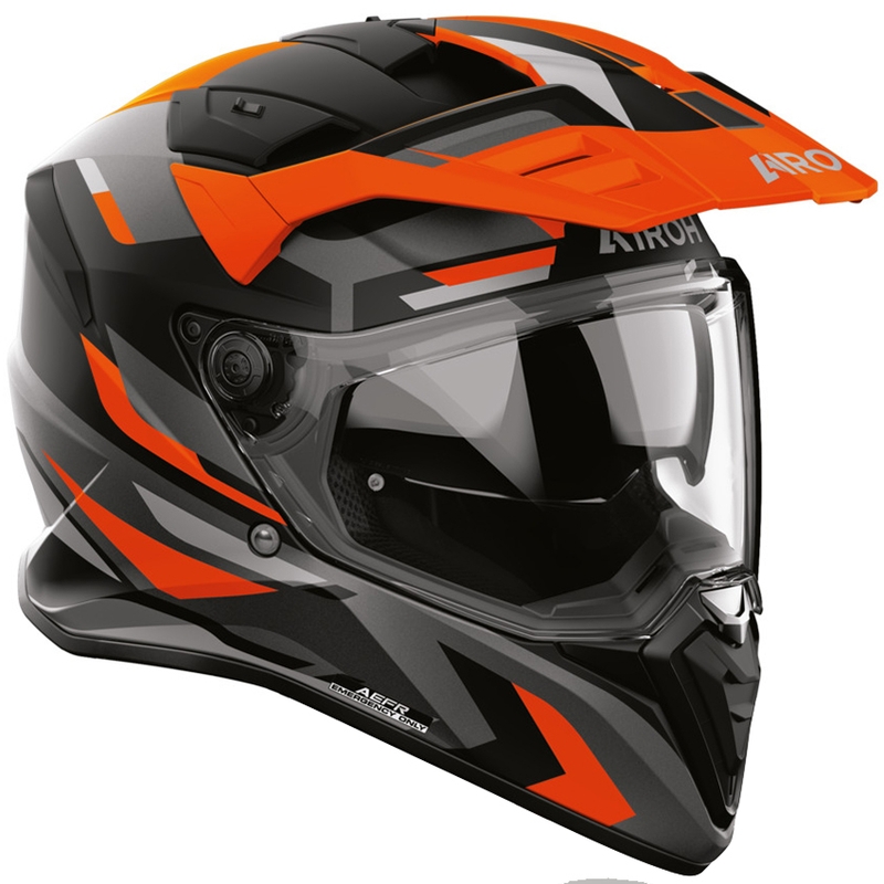 Casco de moto Enduro Airoh BADX-X Glitch naranja mate