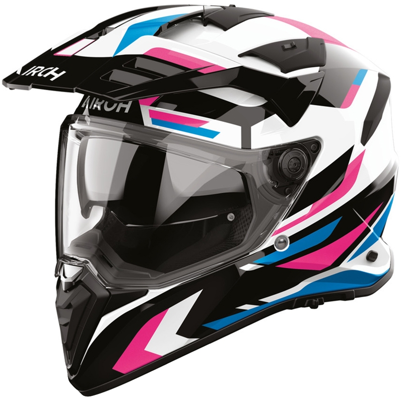Casco de moto Enduro Airoh BADX-X Glitch rosa