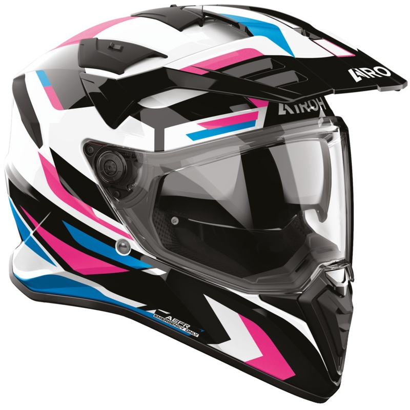 Casco de moto Enduro Airoh BADX-X Glitch rosa