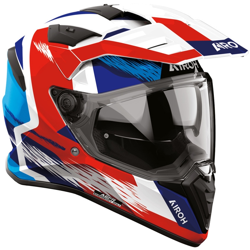 Casco de moto Enduro Airoh BADX-X Airspeed azul-rojo