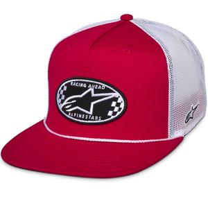 Gorra de camionero Alpinestars Contender roja y blanca