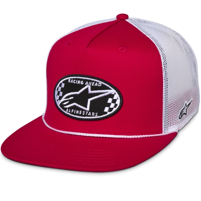 Gorra de camionero Alpinestars Contender roja y blanca