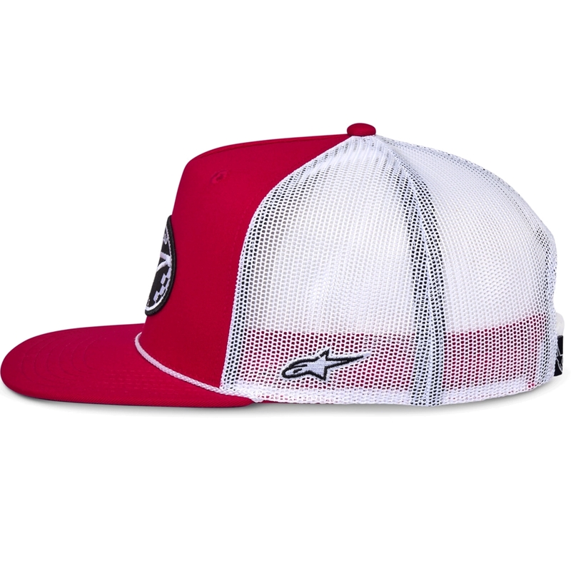 Gorra de camionero Alpinestars Contender roja y blanca