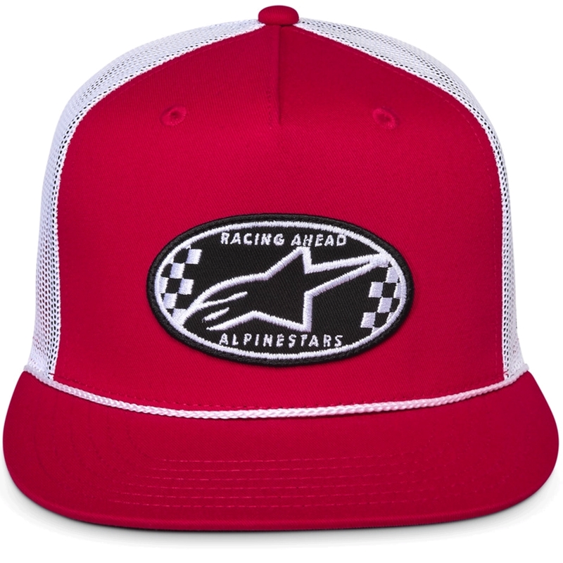 Gorra de camionero Alpinestars Contender roja y blanca