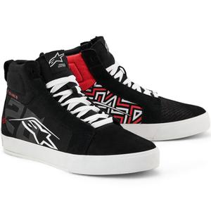 Botas de moto Alpinestars Ride-63 Canvas FQ20 negras, blancas y rojas.