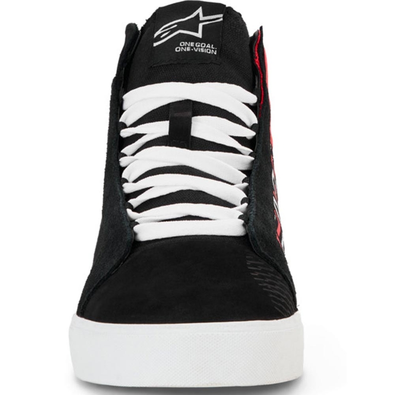 Botas de moto Alpinestars Ride-63 Canvas FQ20 negras, blancas y rojas.