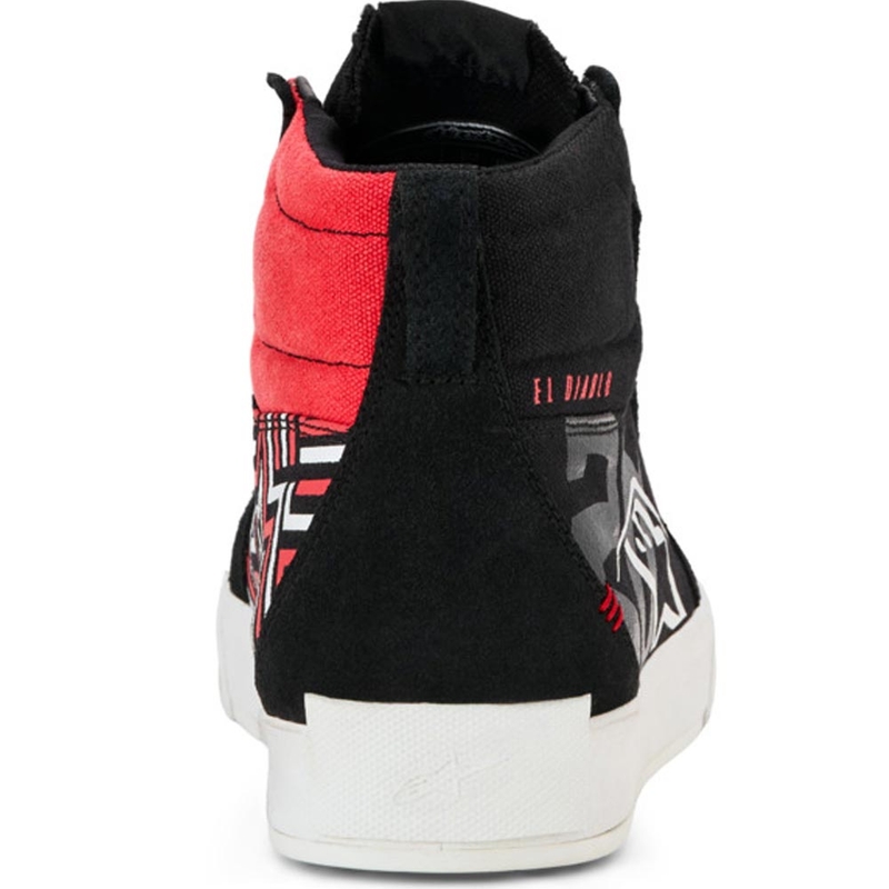Botas de moto Alpinestars Ride-63 Canvas FQ20 negras, blancas y rojas.