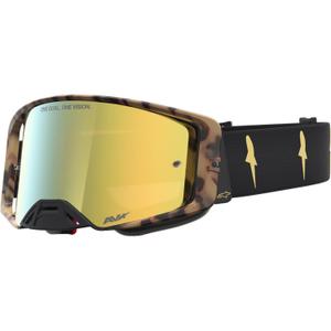 Gafas de motocross Alpinestars Supertech Zona edición limitada, color negro-marrón con plexiglás dorado espejado.