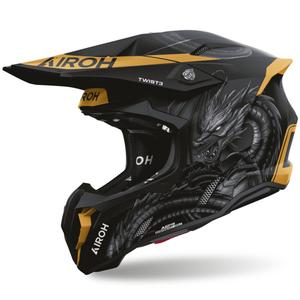 Casco de motocross Airoh Twist 3 Maleficent negro mate-dorado